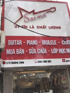biển hiệu Alu chữ nổi Mica cho tiệm guitar