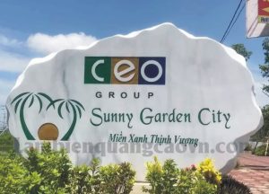làm biển công ty bằng đá khắc chìm