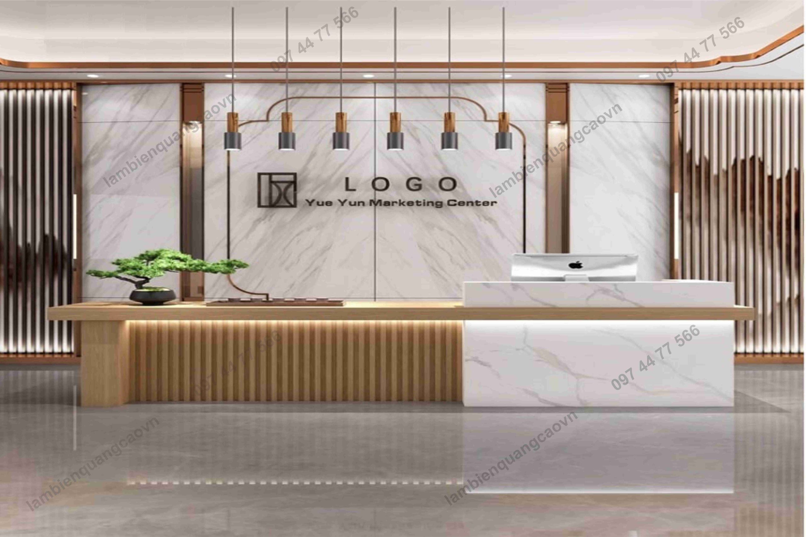 lam logo backdrop pvc van da dong anh