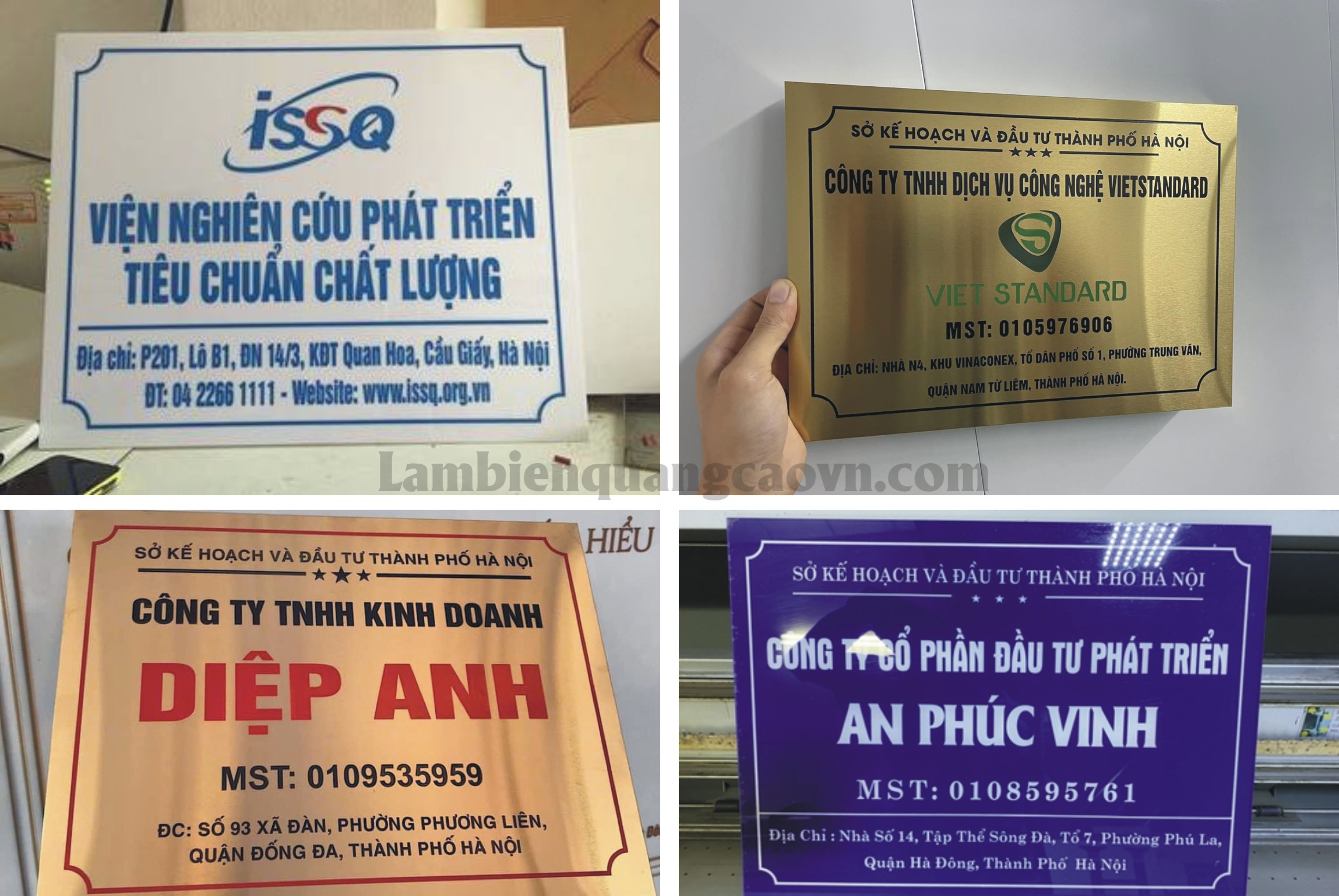 Làm biển tên công ty Hà Nội giá rẻ